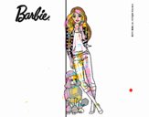 Barbie con cazadora de cuadros