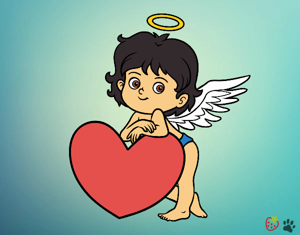 Cupido y un corazón