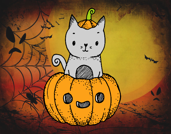 Un gatito de Halloween