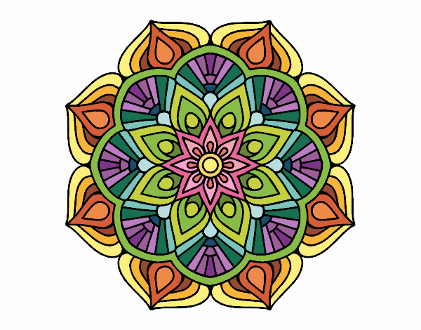 Un mandala de flor oriental