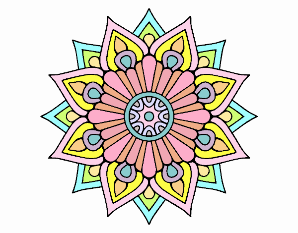 Un mandala destello floral