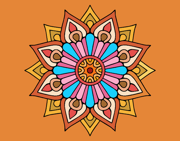 Un mandala destello floral