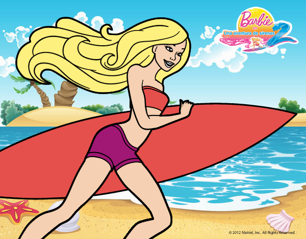 Barbie corre al agua