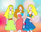 Barbie y sus amigas vestidas de fiesta