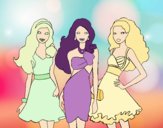 Barbie y sus amigas vestidas de fiesta