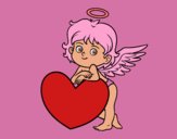 Cupido y un corazón