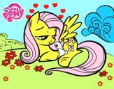 Fluttershy con un conejito