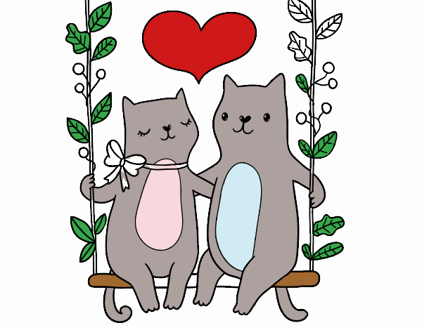 Gatitos enamorados