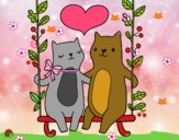 Gatitos enamorados