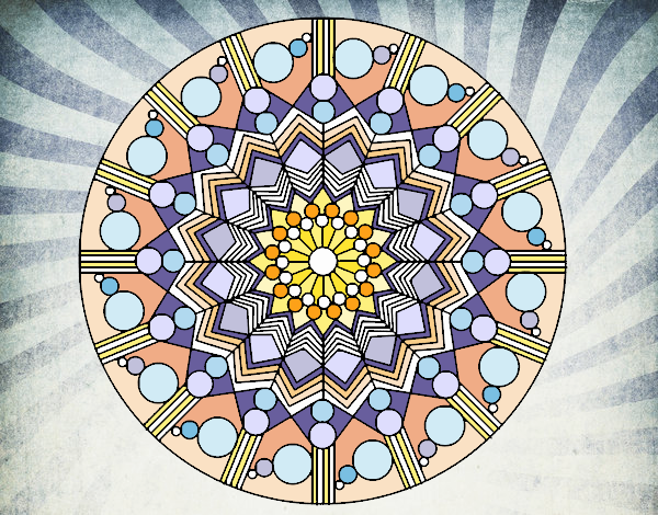 Mandala flor con círculos