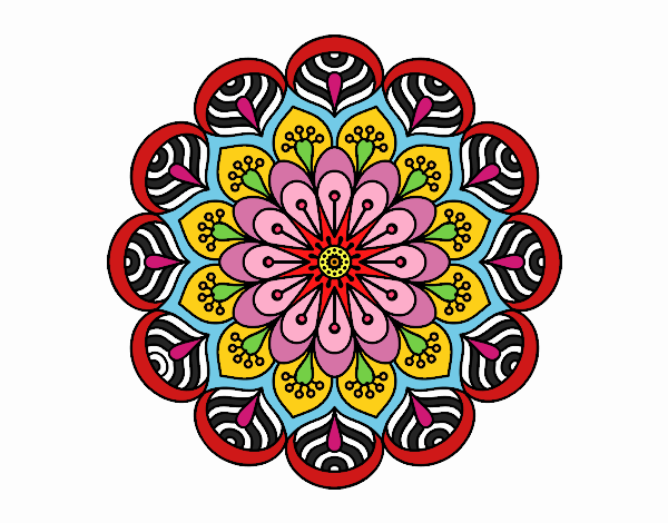 Mandala flor y hojas