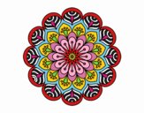 Mandala flor y hojas