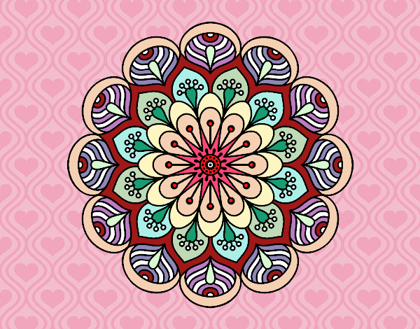 Mandala flor y hojas