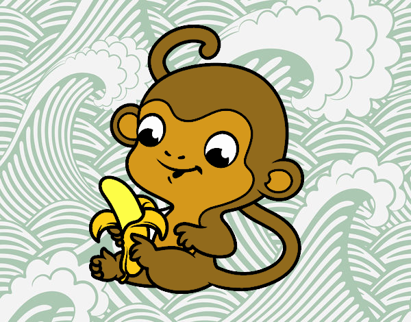 Monito con plátano