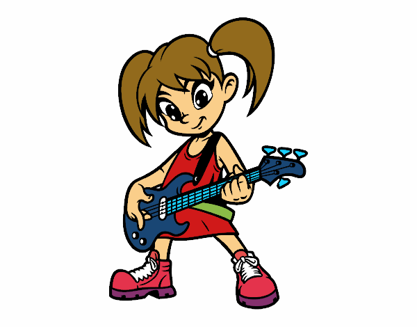 Niña con guitarra eléctrica