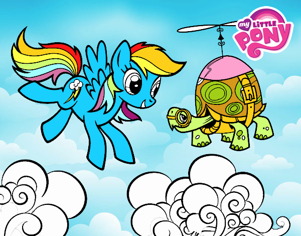 Rainbow Dash y la tortuga tanque