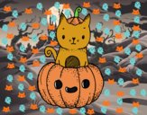 Un gatito de Halloween