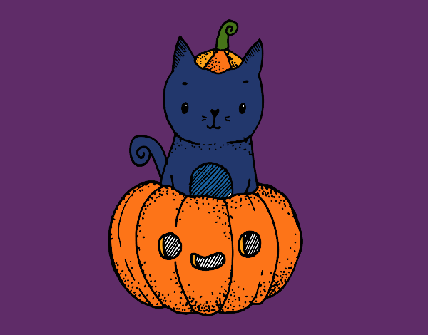 Un gatito de Halloween