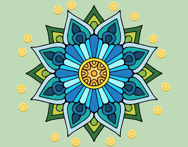 Un mandala destello floral