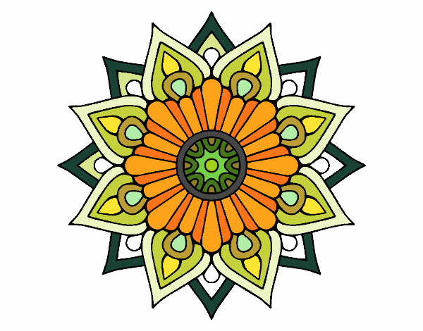 Un mandala destello floral