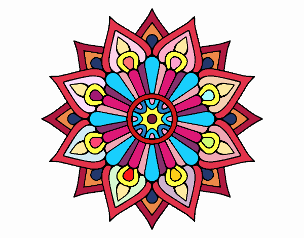 Un mandala destello floral