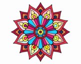 Un mandala destello floral