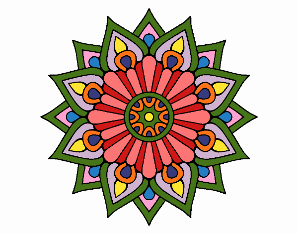 Un mandala destello floral