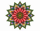 Un mandala destello floral