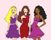 Barbie y sus amigas vestidas de fiesta