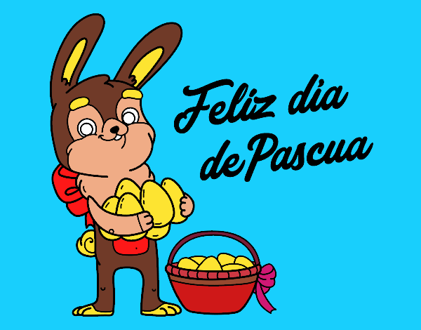 Conejo con muchos huevos de Pascua