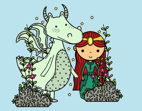 Dragón y princesa