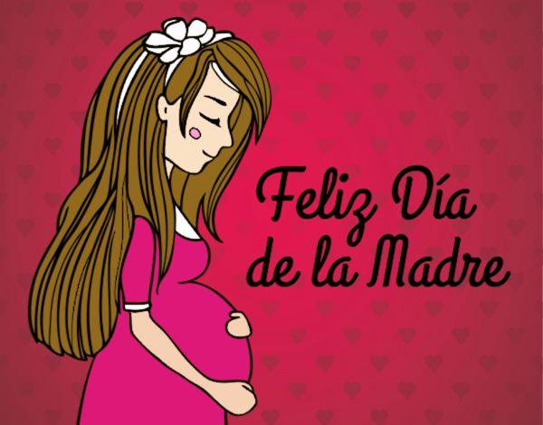 Mamá embarazada en el día de la madre