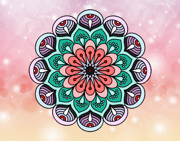 Mandala flor y hojas