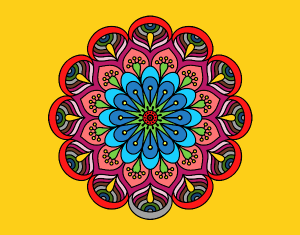 Mandala flor y hojas