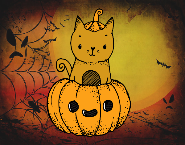 Un gatito de Halloween