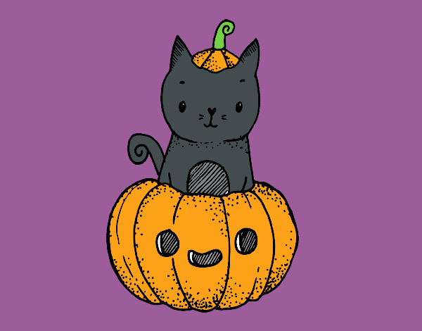 Un gatito de Halloween