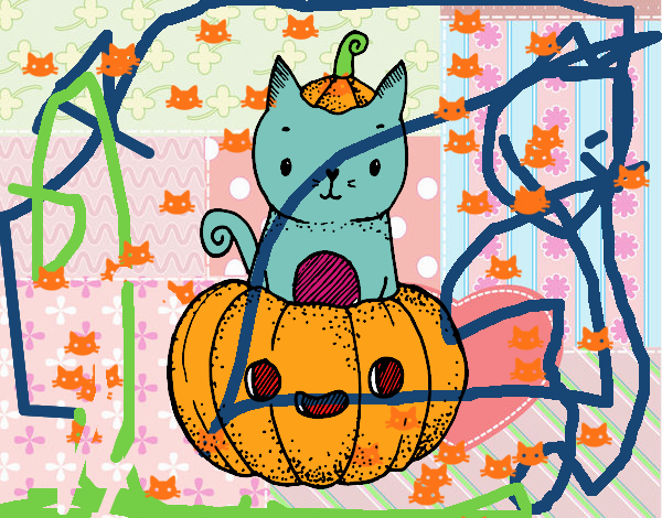 Un gatito de Halloween