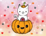 Un gatito de Halloween