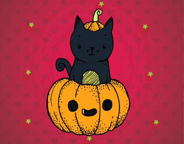 Un gatito de Halloween