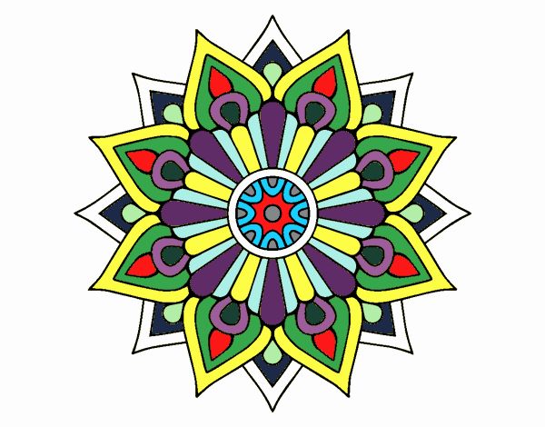 Un mandala destello floral