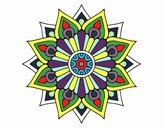 Un mandala destello floral