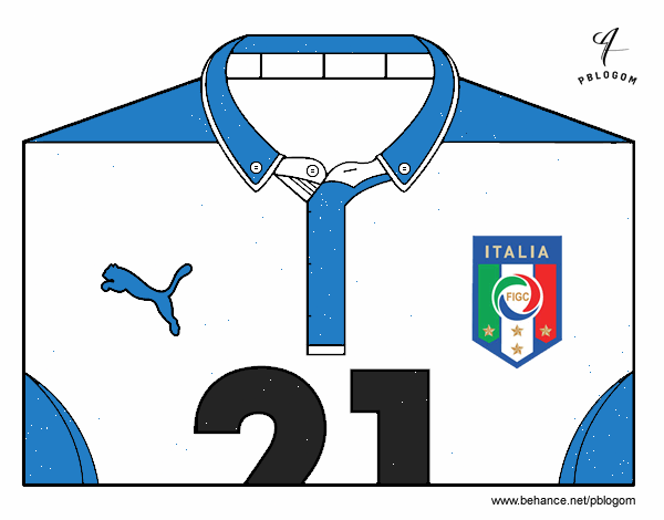 Camiseta del mundial de fútbol 2014 de Italia