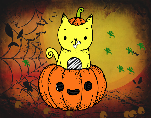 Un gatito de Halloween