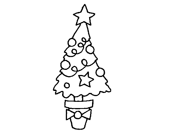 Dibujo de Abeto de Navidad para Colorear