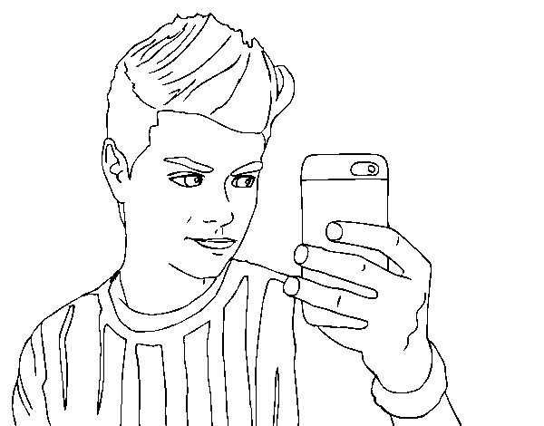 Dibujo de Abraham Mateo selfie para Colorear