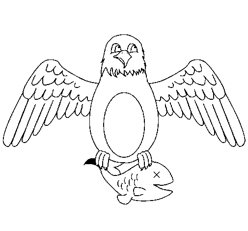 Dibujo de Águila cazando para Colorear 