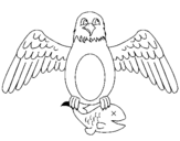 Dibujo de Águila cazando para colorear