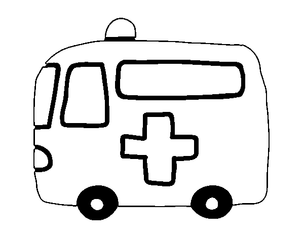 Dibujo de Ambulancia cruz roja para Colorear 
