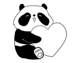 Dibujo de Amor Panda para colorear