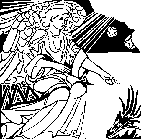 Dibujo de Ángel del pesebre para Colorear